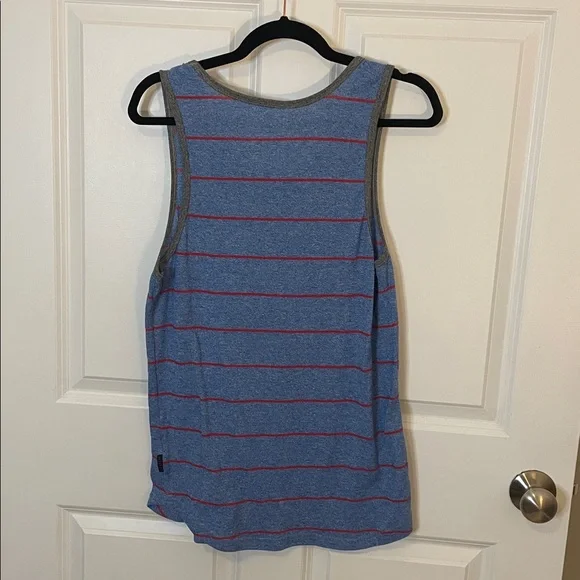 Brooklyn Cloth Blue and Red Striped Tank Mens Medium - Picture 4 of 5
